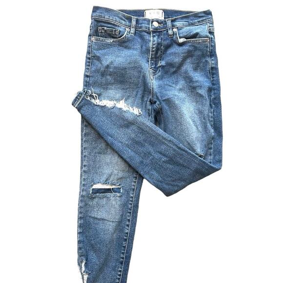 Free People blue distressed skinny jeans size 27 - Picture 2 of 6